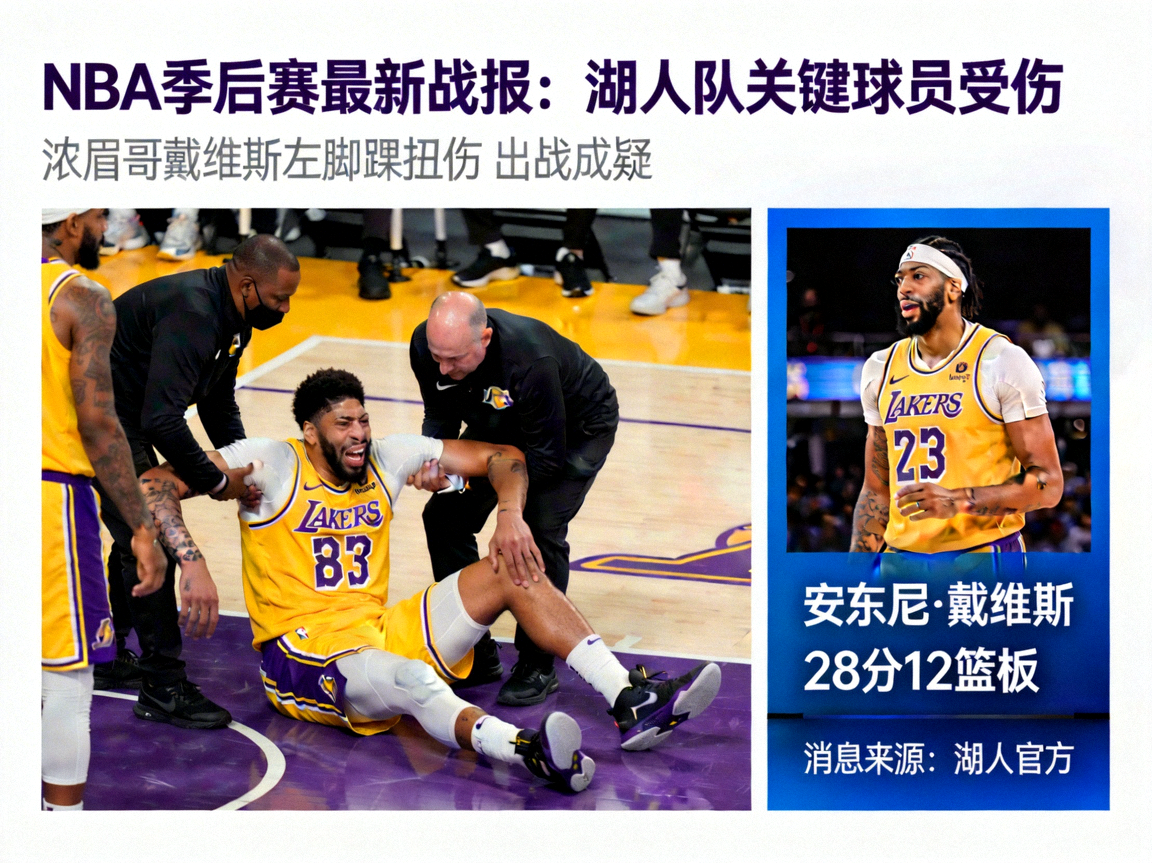 NBA季后赛最新战报：湖人队关键球员受伤